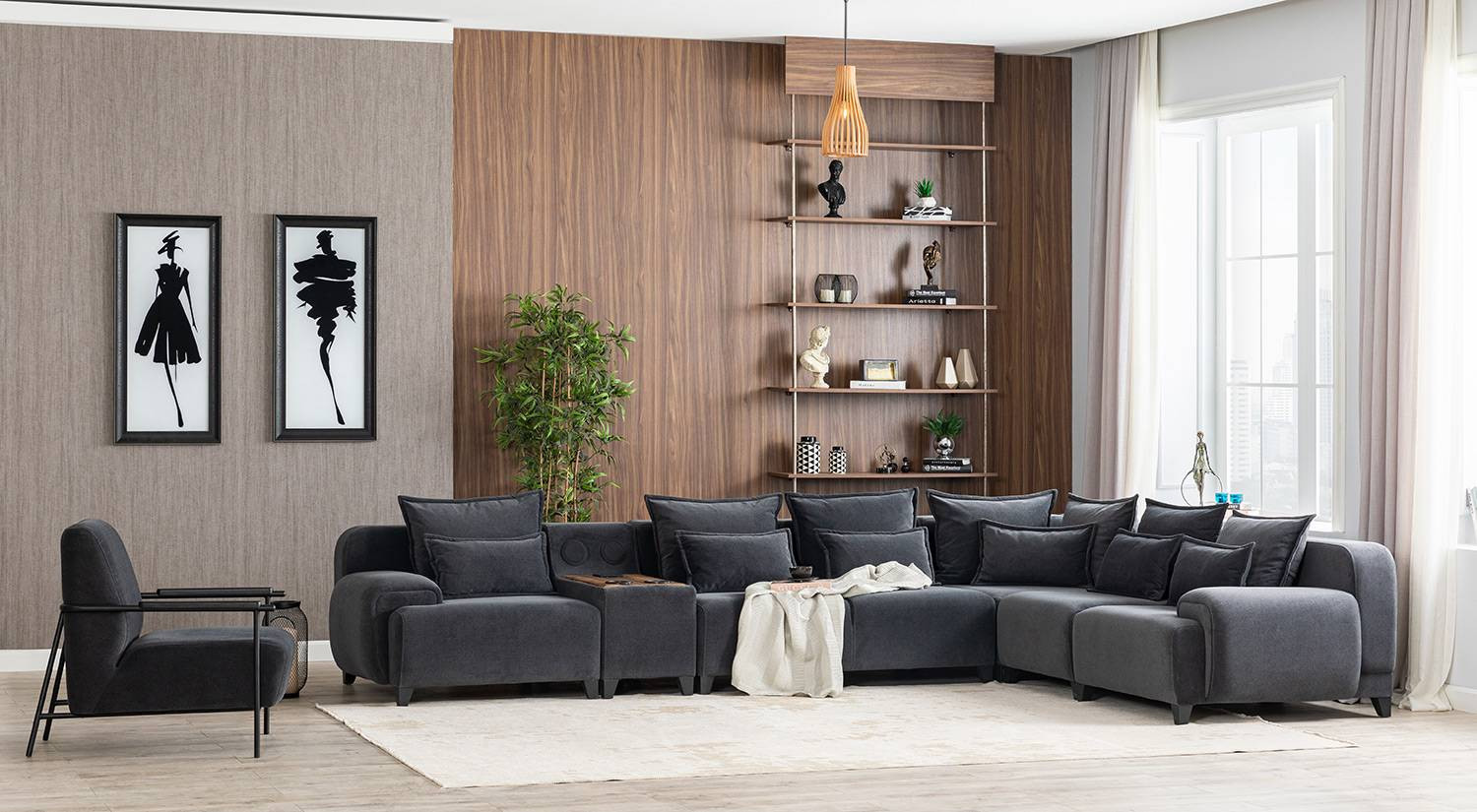 Loca Corner Sofa Set - Anthracite